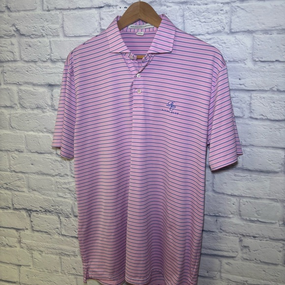 Holderness & Bourne Mens Tailored Fit Striped Golf Polo Shirt Pink Blue Size L - Picture 4 of 12